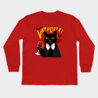 Cat vampurrr Kids Long Sleeve T-Shirt